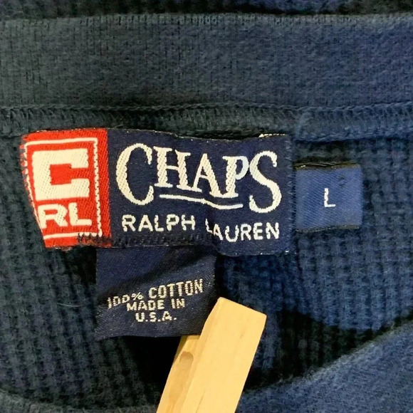 Ralph Lauren Chaps Mens Graphic Outdoor Adventure Cotton Waffle Long Sleeve SZ L - Picture 6 of 12